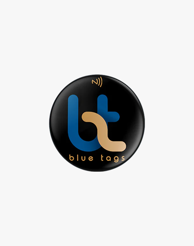 Blue Tags NFC Sticker - Share Everything With A Touch - Black X Blue