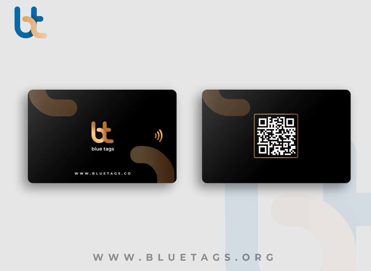 NFC Blue Tags Smart Card ( Black x Gold )